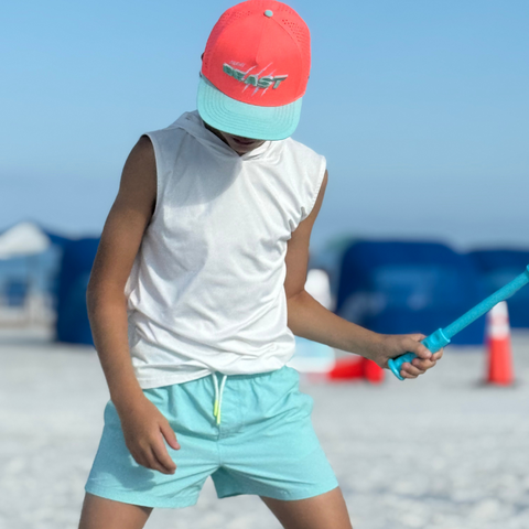 Silent Beast WATER RESISTANT Snapback- Neon Coral/Teal