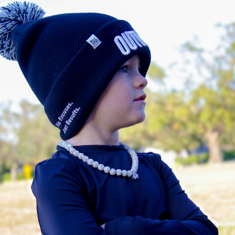 Outwork Pom Beanie: Black