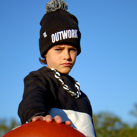 Outwork Pom Beanie: Black