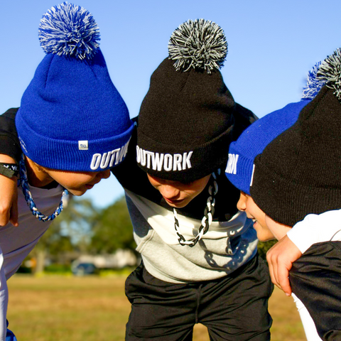 Outwork Pom Beanie: Black