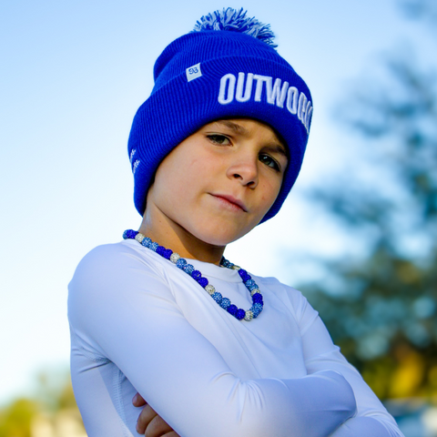 Outwork Pom Beanie: Blue