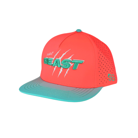 Silent Beast WATER RESISTANT Snapback- Neon Coral/Teal