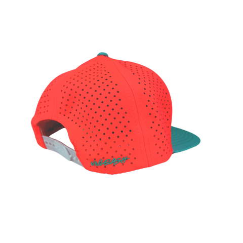 Silent Beast WATER RESISTANT Snapback- Neon Coral/Teal