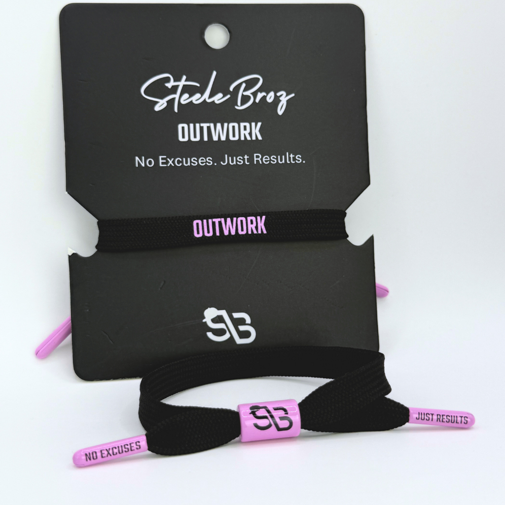 Outwork Shoelace Bracelet - Pink/Black
