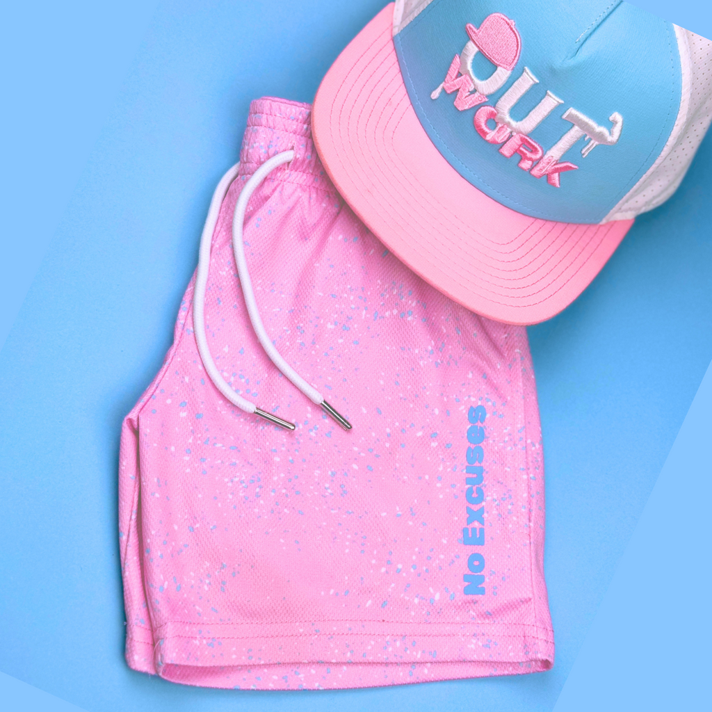 BUNDLE: Outwork Hat & MeshFit Shorts - Cotton Candy