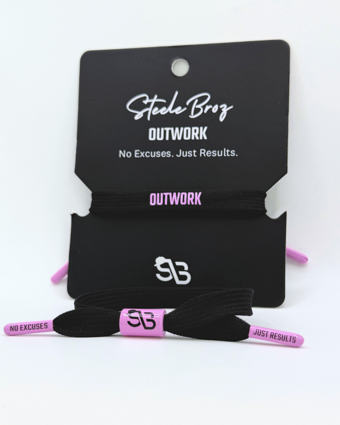 Outwork Shoelace Bracelet - Pink/Black