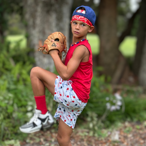 Youth Patriot MeshFit Shorts - RWB 5