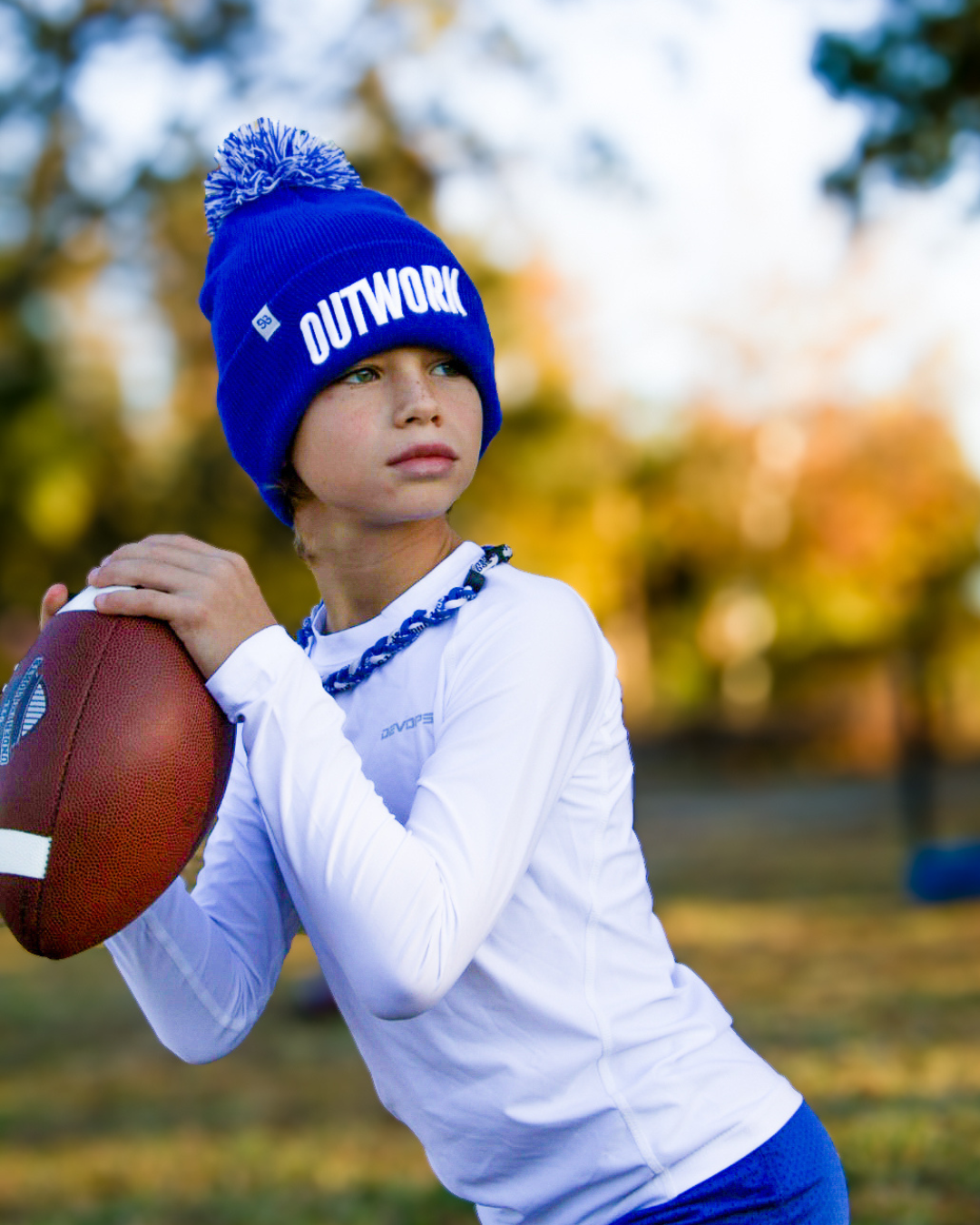 Outwork Pom Beanie - Blue
