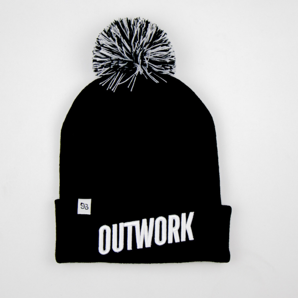 Outwork Pom Beanie: Black