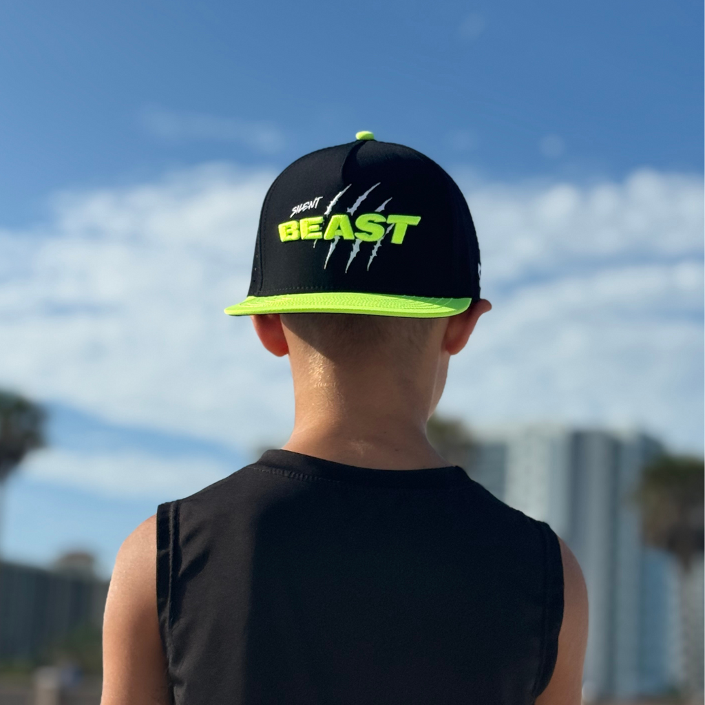 Silent Beast WATER RESISTANT Snapback - Neon Green/Black