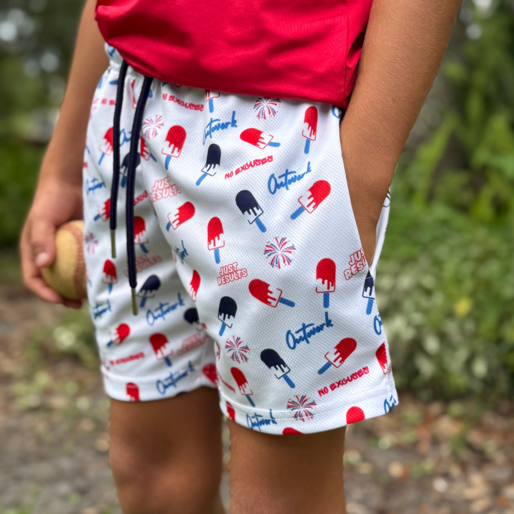 Youth Patriot MeshFit Shorts - RWB 5