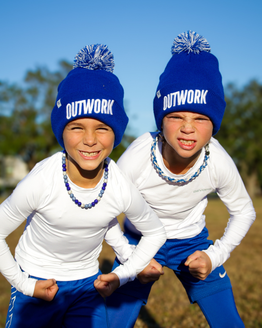 Outwork Pom Beanie - Blue