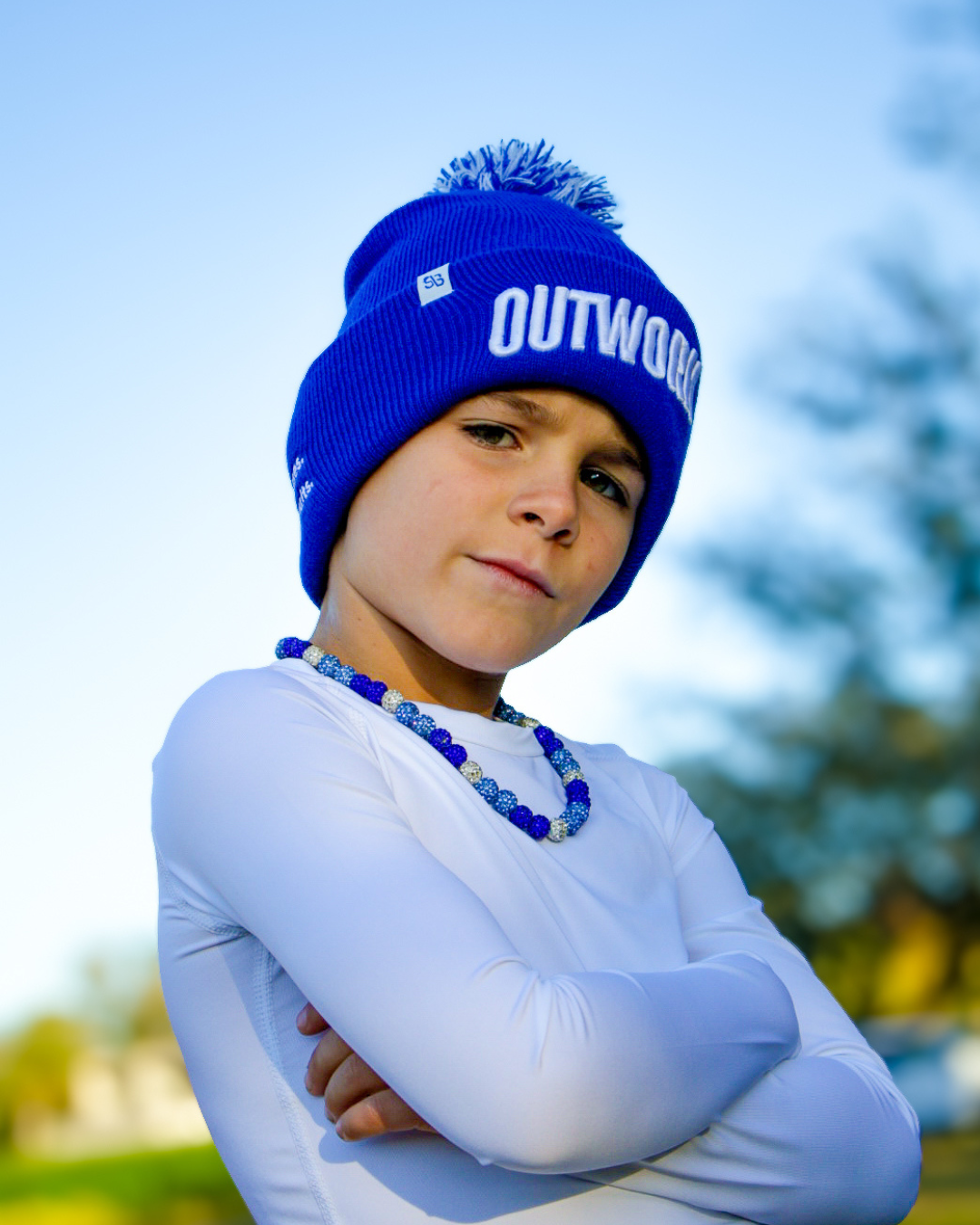 Outwork Pom Beanie - Blue