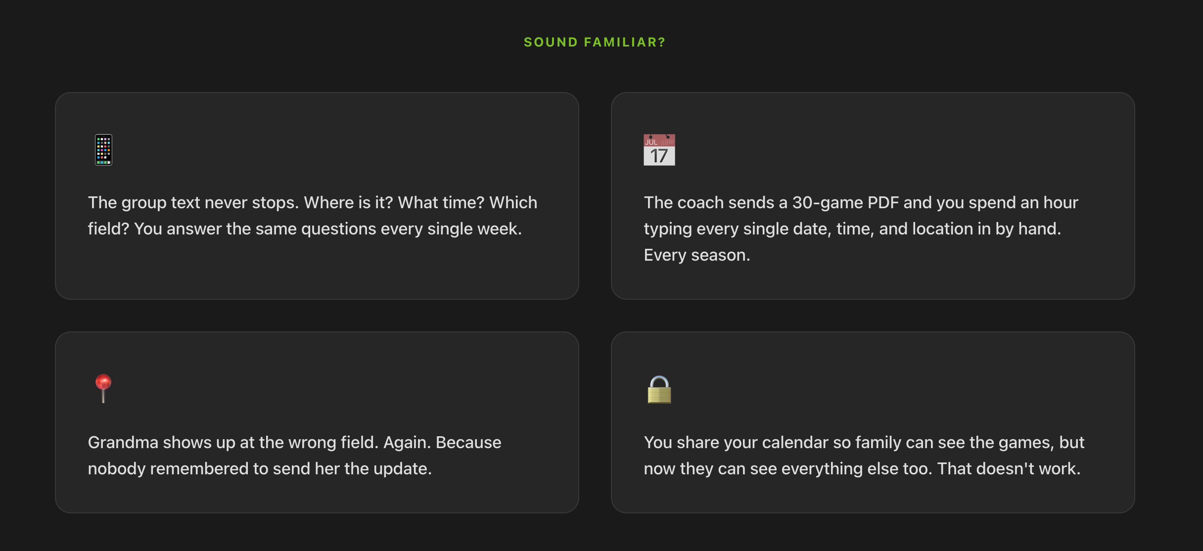 Family Sports Scheduler by SteeleBroz