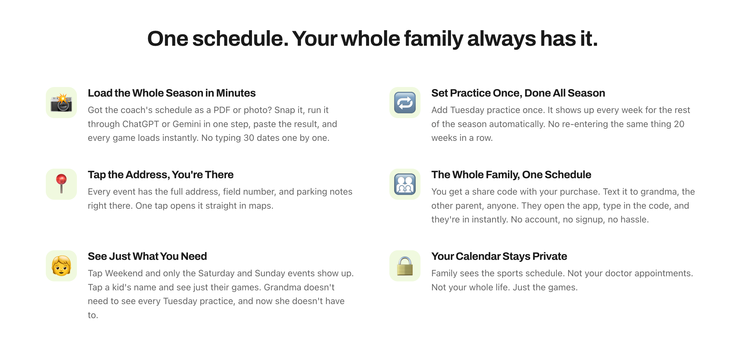 Family Sports Scheduler by SteeleBroz