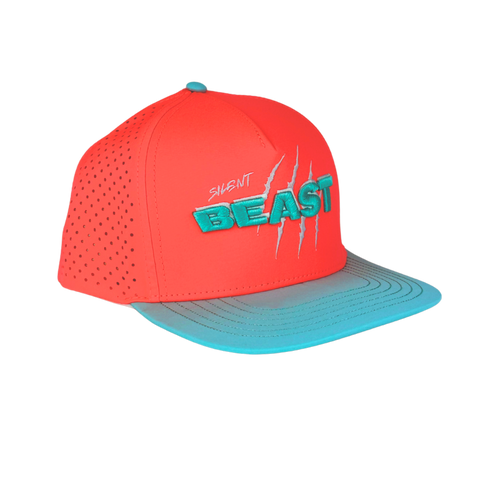 Silent Beast WATER RESISTANT Snapback- Neon Coral/Teal