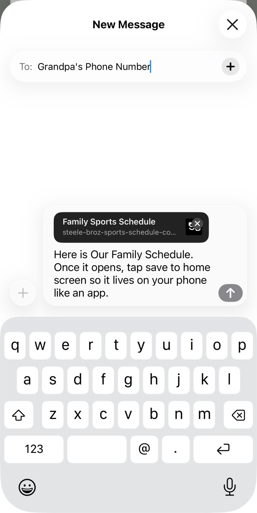 Family Sports Schedule